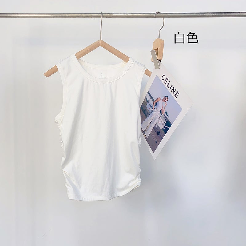 اسم المحتوى ناريلا Womens Lulu Style Sports Tank Top Yoga Fitness Vest White