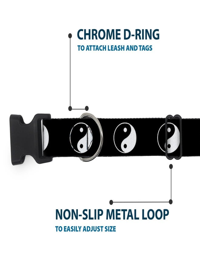Buckle Down Buckle-Down Plastic Clip Collar - Yin Yang Symbol Black/White - 1" Wide - Fits 11-17" Neck - Medium - Image 5