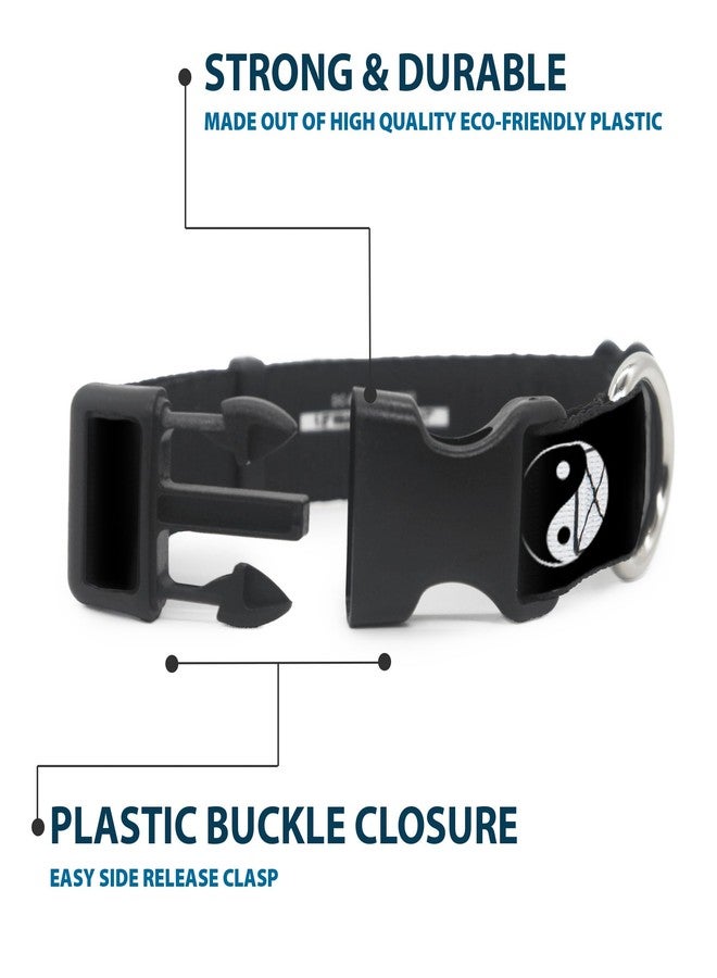 Buckle Down Buckle-Down Plastic Clip Collar - Yin Yang Symbol Black/White - 1" Wide - Fits 11-17" Neck - Medium - Image 4