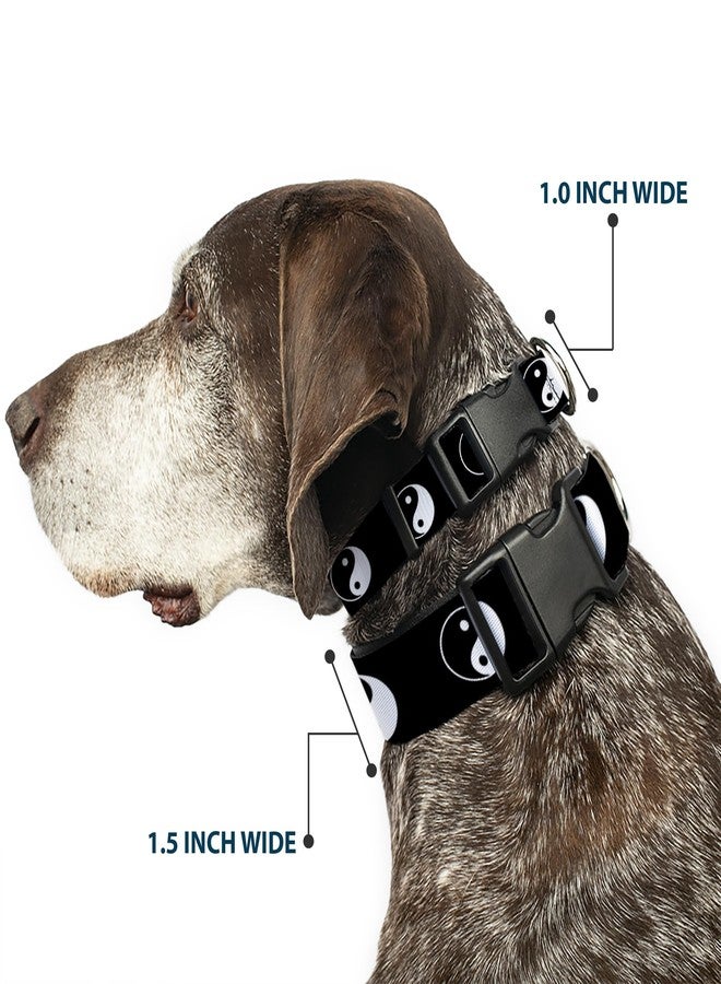 Buckle Down Buckle-Down Plastic Clip Collar - Yin Yang Symbol Black/White - 1" Wide - Fits 11-17" Neck - Medium - Image 2