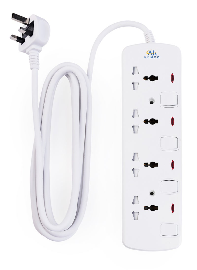 AK KEMCO Kemco 4 Way 5 Meter Extension Cord Extension Socket Extension Lead Power Strip Extension Board Power Cord AK 604BU  - Image 1