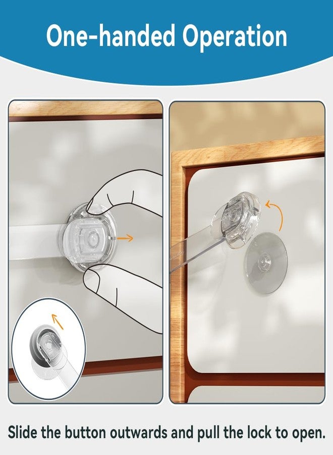 EUDEMON 6 Pack Updated Child Proof Multi-Purpose Lock, Multi-Use Straps Locks, Baby Safety Cabinet Lock Latch for Furniture, Drawers, Cupboards, Fridges, Toilet Seats, Easy to Install (Transparent) - Image 4