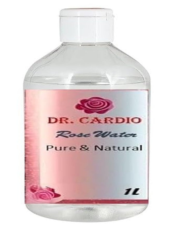 Dr Cardio ماء الورد النقي من دكتور كارديو، 1 لتر، لترطيب بشرة الوجه، نقي وطبيعي، مزيل للمكياج - Image 1