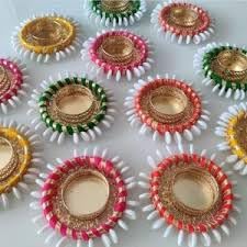 Lazybeee 12pcs Tealight Diya Holders for Diwali & Navratri | Handcrafted Multi-Color Kodi (Cowrie) Shell Diya Set with Colorful Accents | Decorative Candle Holders for Festive Home Decor Pack of 12 - Image 4