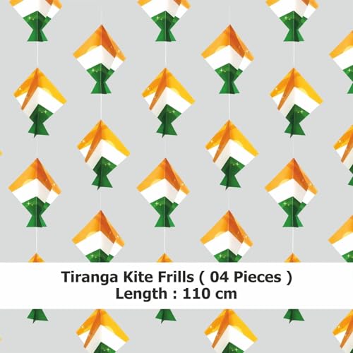 TOYXE Tri Color Kite Frills for Independence Day | Republic Day Decoration Pack of 4 Pieces - Image 2