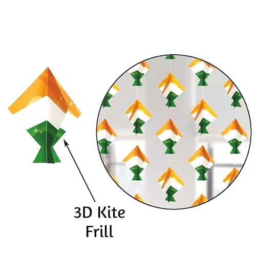 TOYXE Tri Color Kite Frills for Independence Day | Republic Day Decoration Pack of 4 Pieces - Image 4