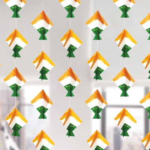TOYXE Tri Color Kite Frills for Independence Day | Republic Day Decoration Pack of 4 Pieces - Image 1