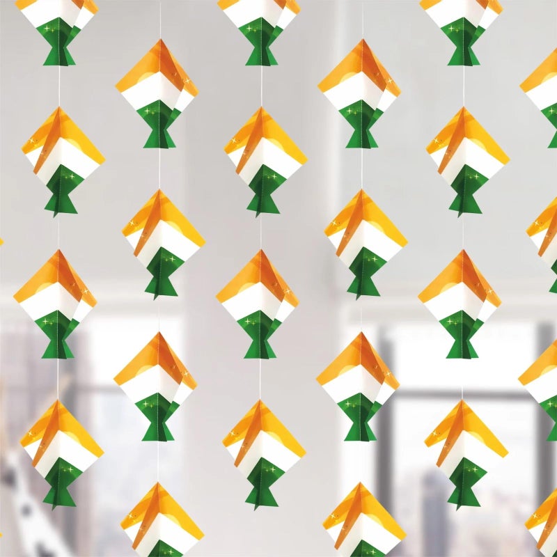 TOYXE Tri Color Kite Frills for Independence Day | Republic Day Decoration Pack of 4 Pieces - Image 5