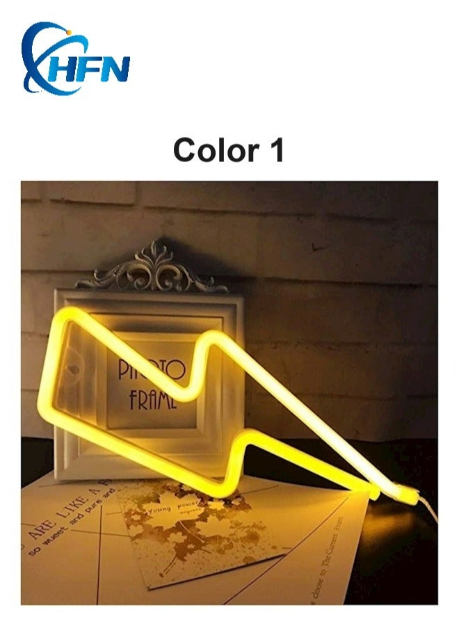 HFN Blue And Warm White 2PCS LED Lightning Neon Sign Wall Decor For Game Room, Living Room, Bedroom And Bar - Image 2
