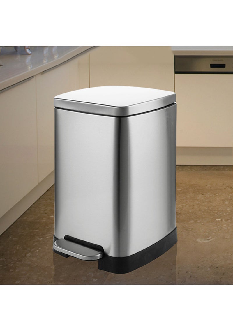 Arabest - Rectangle Trash Can, Stainless Steel Kitchen Garbage Can, 50L Trash and Recycling Dual Compartment Waste Bins with Removable Inner Bins - Image 1