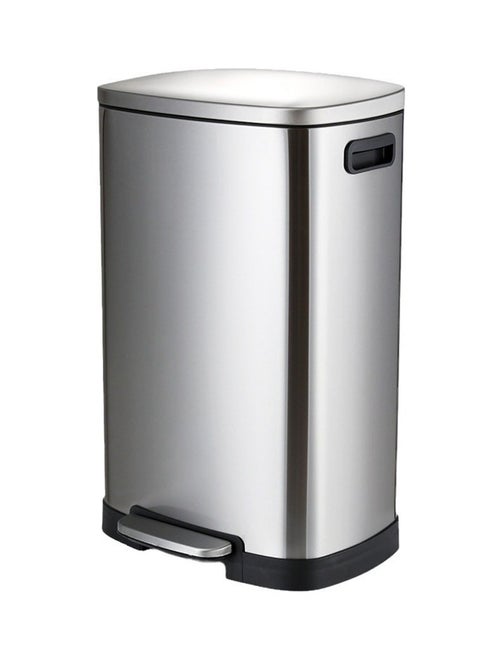 Rectangle Trash Can, Stainless Steel Kitchen Garbage Can, 50L Trash and Recycling Dual Compartment Waste Bins with Removable Inner Bins