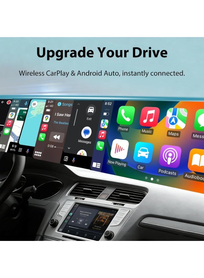 محول CarPlay اللاسلكي 2 في 1، ومحول Android Auto اللاسلكي، يحول الاتصال السلكي إلى لاسلكي، بتقنية التوصيل والتشغيل الفوري (Plug & Play)، ومتوافق مع السيارات المزودة بنظام CarPlay/Android Auto السلكي الأصلي من المصنع، ويدعم أنظمة iOS 12 فما فوق وAndroid 11 فما فوق. - Image 4