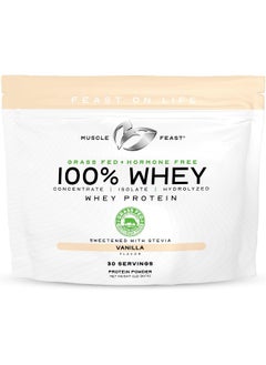 Muscle Feast Vanilla Grass Fed Whey Protein (4.7G, 2Lbs)  - Image 1