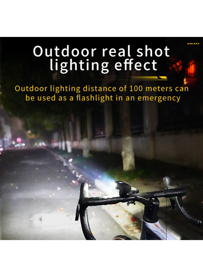 Generic Bicycle Light Night Riding Headlight Rainproof USB Charging Mountain Road Children's Bicycle Light Riding Light-Color:Q02l-bicycle Light-night Sensor With Speaker - Image 3