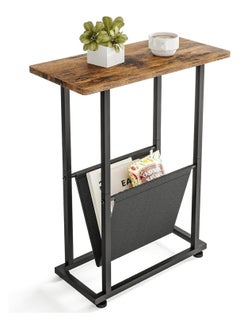 Chulovs Chulovs  Narrow Side Table, Nightstand with Storage Shelf, Slim Magazine Table for Small Spaces, Narrow Side Snack Couch, End Table for living room, bedroom, hallway  - Image 1