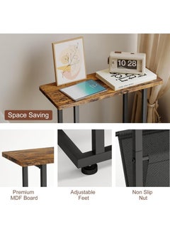 Chulovs Chulovs  Narrow Side Table, Nightstand with Storage Shelf, Slim Magazine Table for Small Spaces, Narrow Side Snack Couch, End Table for living room, bedroom, hallway  - Image 4