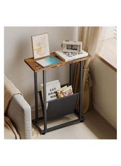 Chulovs Chulovs  Narrow Side Table, Nightstand with Storage Shelf, Slim Magazine Table for Small Spaces, Narrow Side Snack Couch, End Table for living room, bedroom, hallway  - Image 5