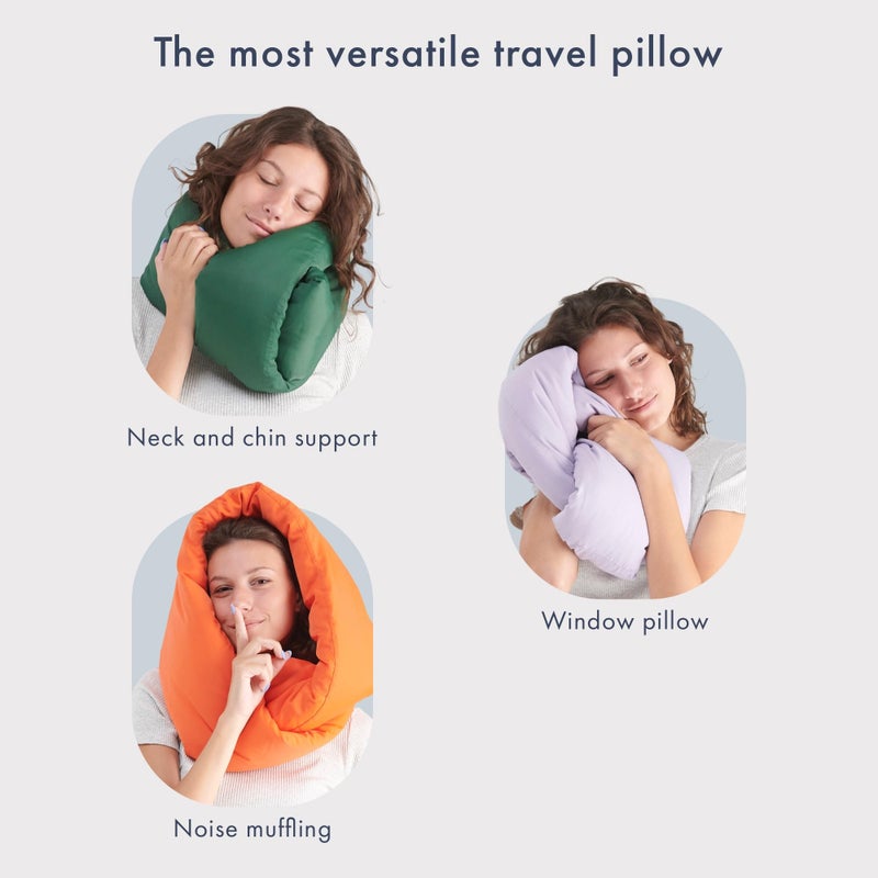Huzi Infinity Pillow - Travel Neck Pillow - Versatile Soft 360 Support Scarf - Machine Washable - Home Travel Flight Road Trips Airplane Sleeping (Pine Green) - Image 4
