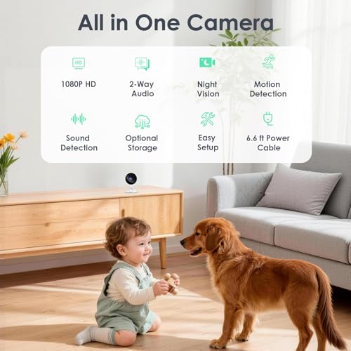 YOTON Indoor Security Camera 2.4GHz 4pcs, Baby Monitor, Pet Camera, Dog Cam, Nanny Cam, Night Vision, 2-Way Audio, Motion Detection, Works w/Alexa, Subscription Free Local Storage or Optional Cloud - Image 2