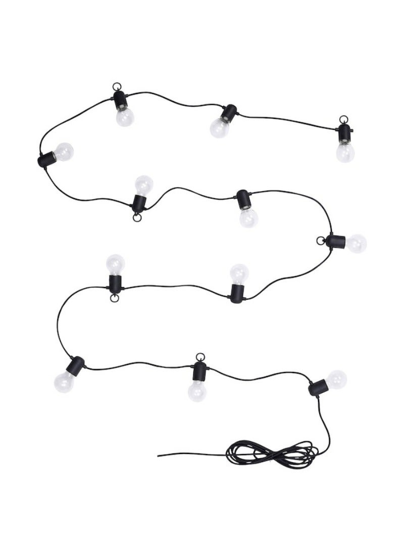 Svartra Led Lighting Chain With 12 Lights Black Outdoor 