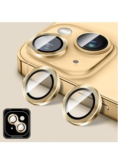 "Gold Camera Lens Protector for iPhone 16/16 Plus – Tempered Glass Cover with Automatic Alignment Metal Rings and HD Anti-Scratch Protection"