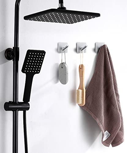 xdgeLoad Heavy Duty Adhesive Hooks, Bath Towel Hooks 4 Pack, Adhesive Wall Hooks for Bathrooms/Coat/Robe/Kitchen, Non-Punching self-Adhesive Hooks, Matte Stainless Steel Silver - Image 5