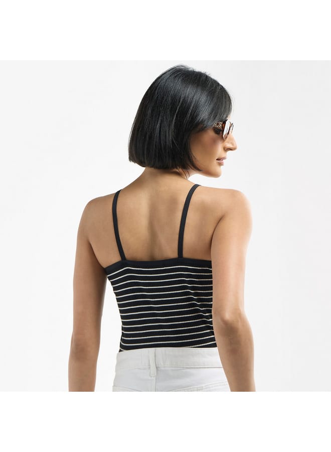 Splash FAV Striped Sleeveless Bodysuit with V-neck  - Image 3