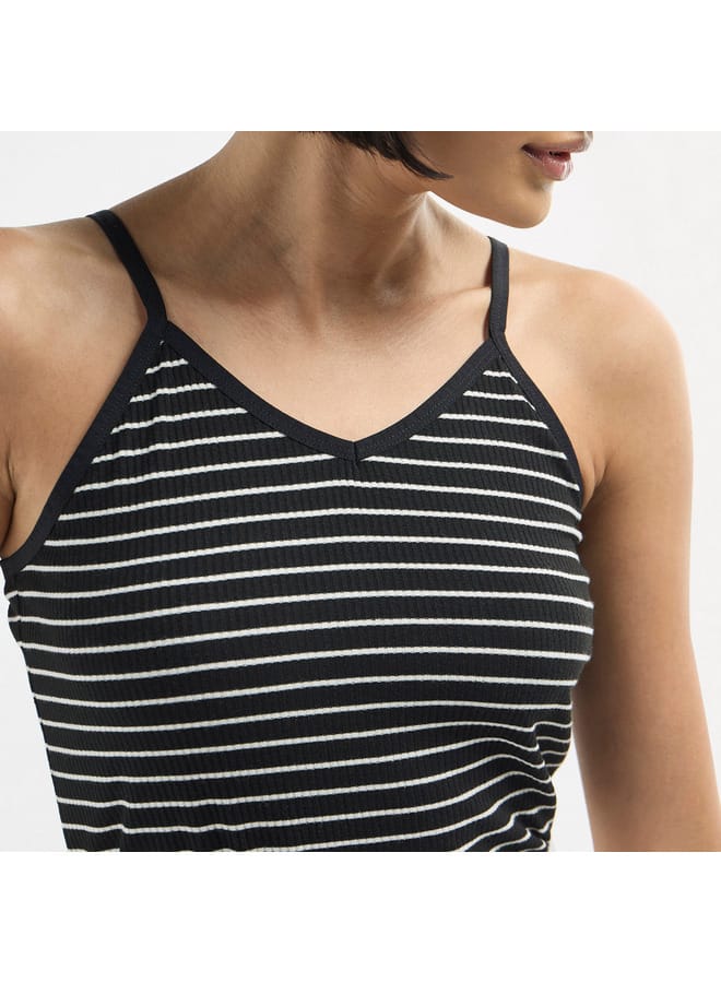 Splash FAV Striped Sleeveless Bodysuit with V-neck  - Image 4