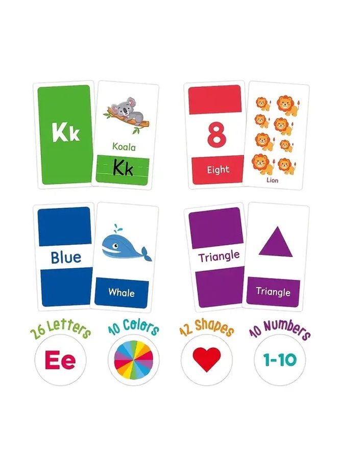 58 Pcs Kids Learning Flash Cards For Colors Numbers Shapes Animals ABC Alphabet - Image 5