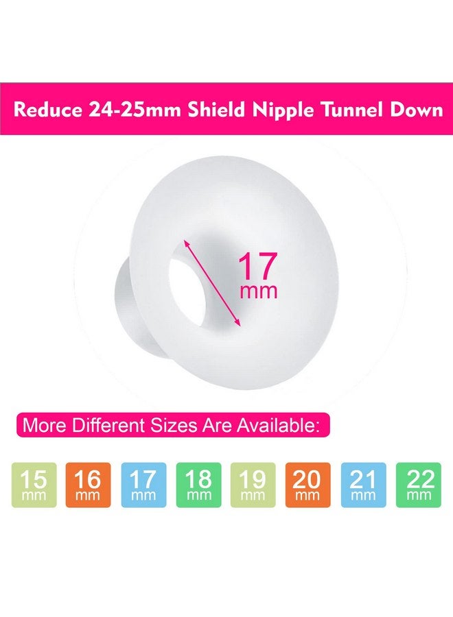 Durceler 17mm Silicone Flange Inserts Compatible with Medela/for Spectra S1 S2 / Elvie / S18 S21 / Momcozy S9 S12/ TSRETE 24mm Breast Pump Shields or Freemie 25mm; Reduce Nipple Tunnel Down to 17mm - Image 2