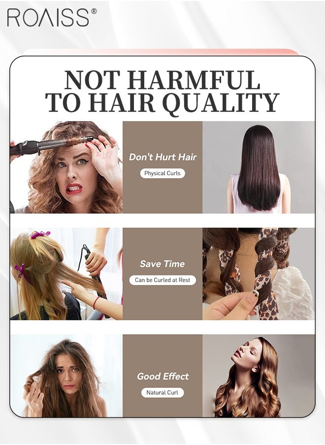 roaiss Heatless Octopus Hair Curler, Overnight Curling Adjustable Headband with 8 Curling Rods, No Heat Satin Curlers to Sleep in for Long and Short Hair, Leopard Pattern  - Image 4