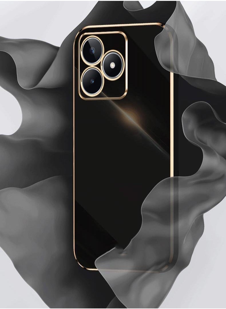 Color Fans Mobile Phone Case for Realme C53 Electroplated Protective Case Gold-Black  - Image 2