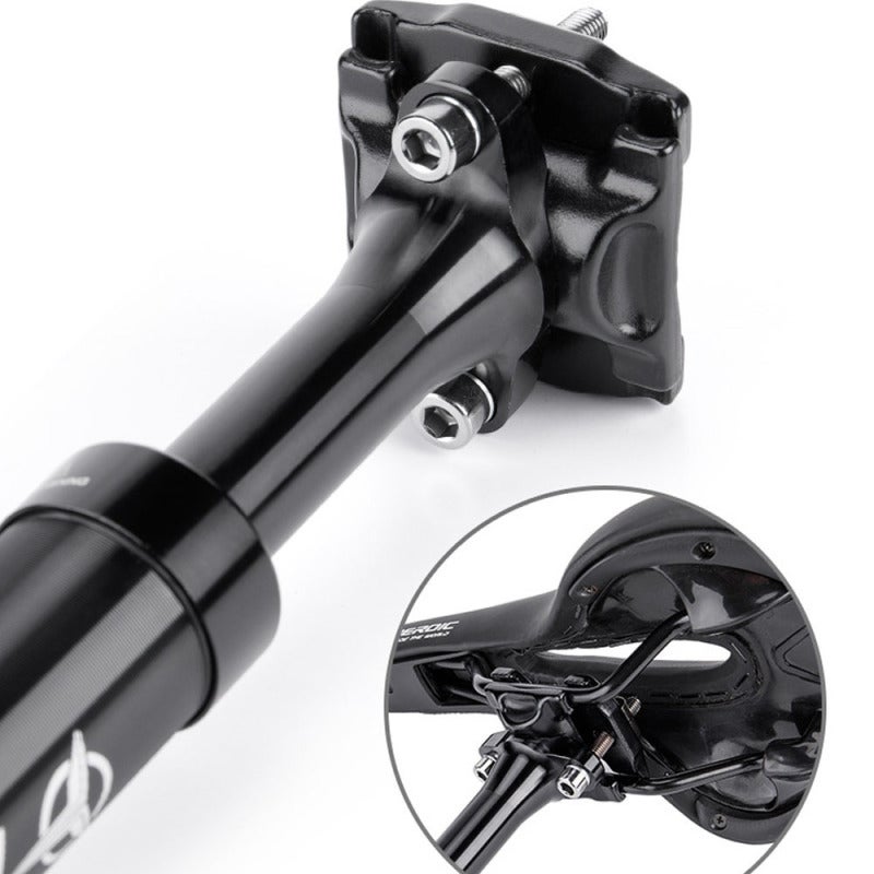 Bike Seatpost 27.2mm Black High-Strength Aluminum Alloy Shock-Absorbing - Double-Nail Back-Float Design Ergonomic Cycling Accessory for Mountain Road MTB Bicycles - Image 3