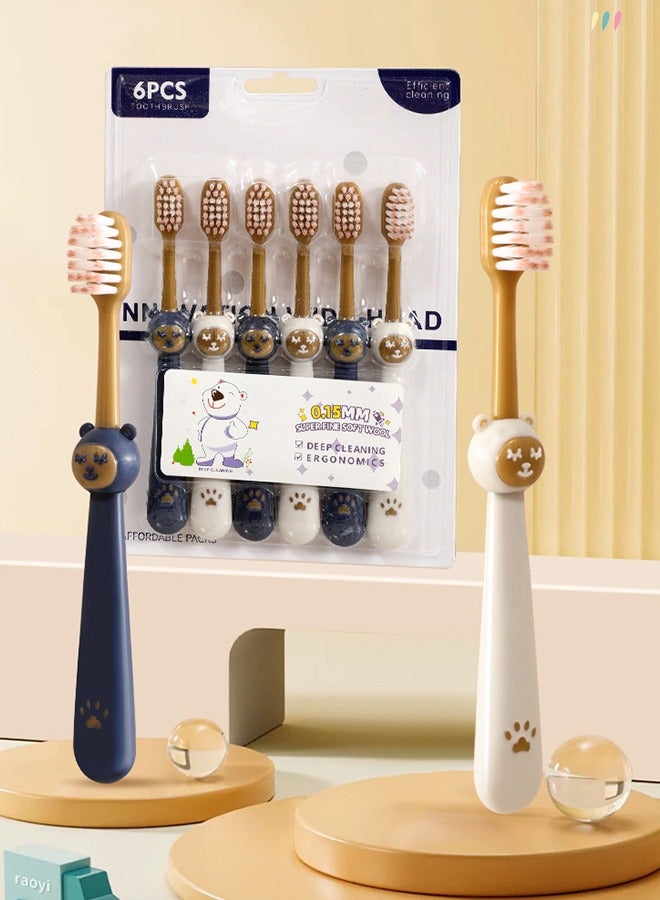 فرشاة أسنان فائقة النعومة، فرشاة أسنان للثة الحساسة، فرشاة أسنان فائقة النعومة للأطفال ذوي الأسنان الحساسة، فرشاة أسنان فائقة النعومة للعناية الإضافية باللثة، رائعة لـ (الأطفال - عبوة من ست قطع) - Image 4