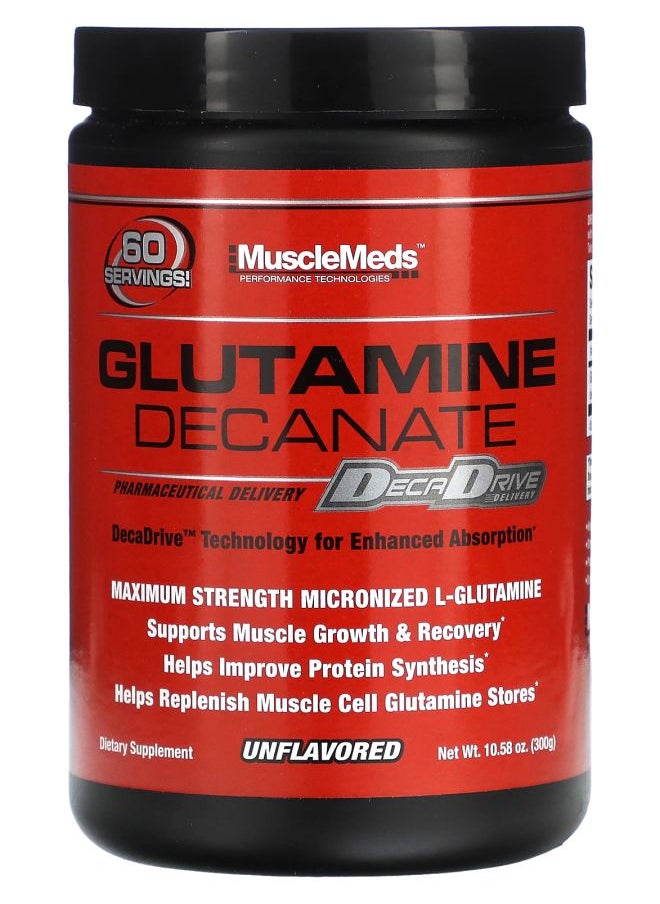MUSCLEMEDS Glutamine Decanate Unflavored 10.58 oz (300 g) 