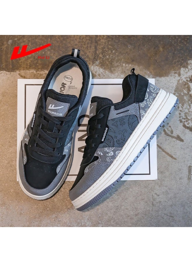 Pull Back Huili Men's Shoes, Spring And Summer Versatile Sneakers, Comfortable Breathable Fashionable Sports Casual Shoes For Men, Black And Gray, Size 41 - Image 1