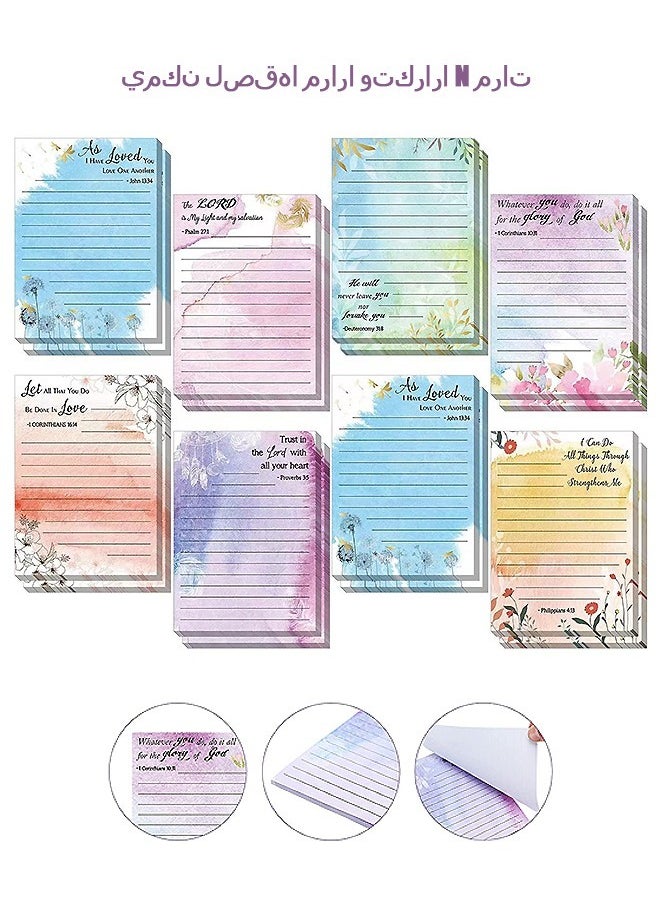 Beyond - 8 Pcs Flower Sticky Notes Set, Adhesive Flower Memo Notes, Index Stickers for Books Office Supplies (Colorful) - Image 1
