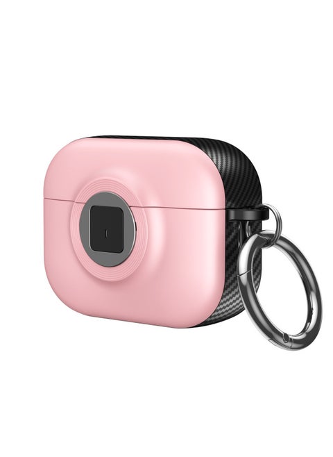 Airpodspro2 Earphone Set For Apple Headphone Lock Soft Shell Protective Shell 3 Generation Creative Earphone Case-Color:Pink-Applicable Models:Airpods Pro