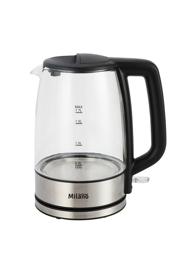 DANUBE HOME Milano Glass Kettle 1.7L – Elegant Electric Glass Kettle with Fast Boil Function, Durable Glass, Stylish Modern Design for Kitchen & Home Use, Easy Clean