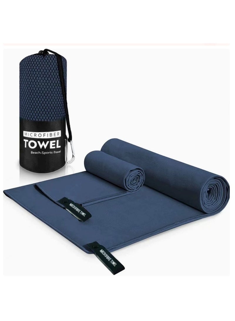 3 Pack Microfiber Travel Towels Set with Separate Buttons, Quick Dry Lightweight Gym & Beach Towels, Compact Camping Bath Sheet and Face Towels with Mesh Bag (38x38cm + 40x80cm + 76x152cm) - Image 1
