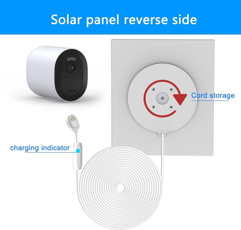 LIFEMOI Upgraded, with Charging Alert Breathing Light. 6w Solar Panel Compatible with Arlo Pro 5S 2K, Pro 4, Pro 3, Floodlight, Ultra 2, Ultra, and Go 2 Cameras, Easy Install，IP66 Waterproof，4m Charging Cable - Image 4