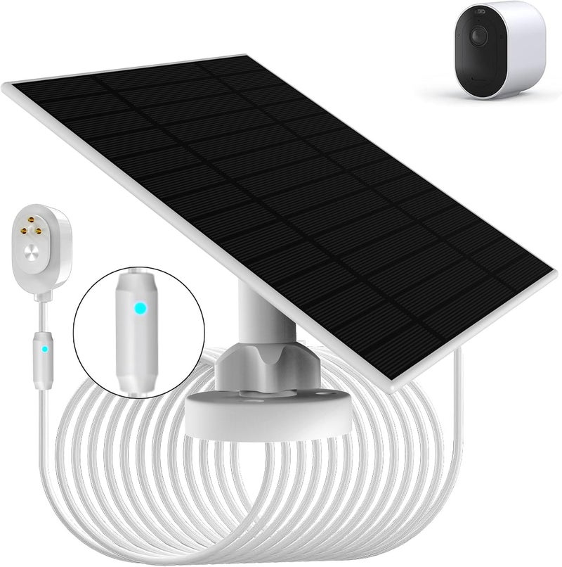 LIFEMOI Upgraded, with Charging Alert Breathing Light. 6w Solar Panel Compatible with Arlo Pro 5S 2K, Pro 4, Pro 3, Floodlight, Ultra 2, Ultra, and Go 2 Cameras, Easy Install，IP66 Waterproof，4m Charging Cable - Image 1