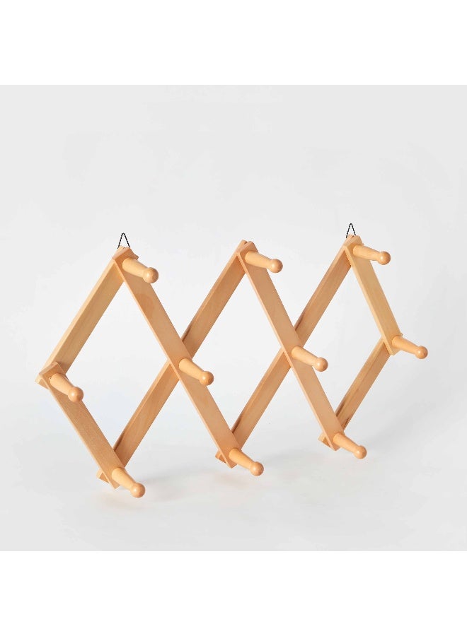 Home Box Forest Extendable Wooden 10-Hook Wall Hanger 65 x 25 x 10 cm - Image 5
