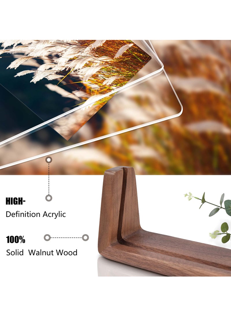 SYOSI 2 Pcs Wooden Picture Frame, Photo Frame with Solid Wood Base and High Definition Acrylic Glass Cover 5x7 Inch Horizontal & Vertical Photo Frame for Table Top Display Home Decor - Image 2