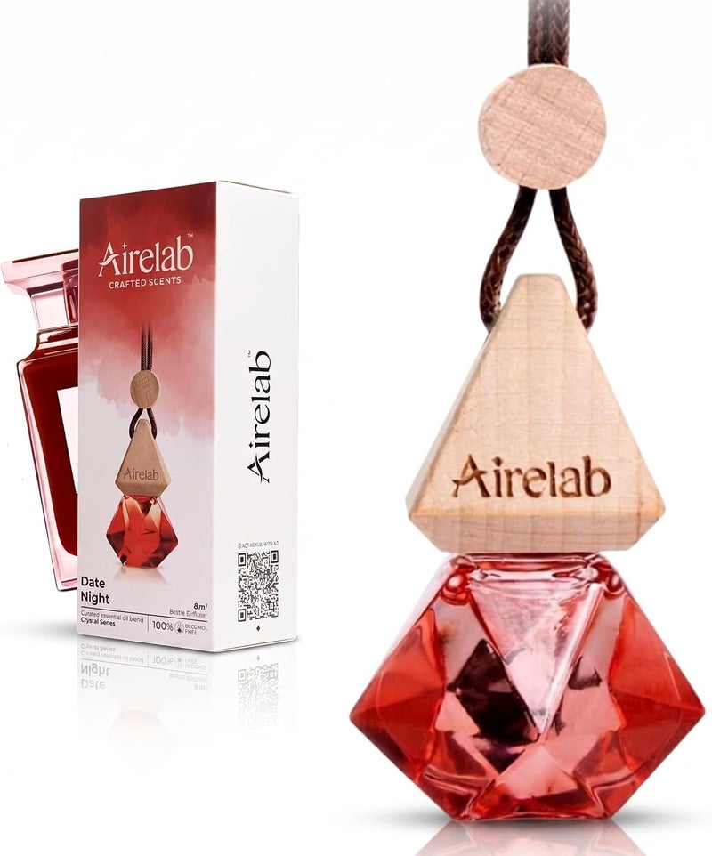 Airelab Car Air Freshener 8ml | Perfume-Style Fragrance Inspired by T. Ford lost cherry | Natural Essential Oil Glass Bottle with Wooden Diffuser | Lasts Up to 60 Days - Image 1