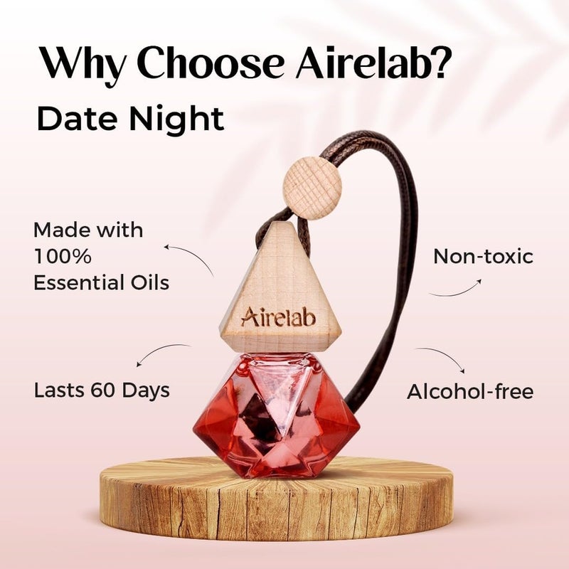 Airelab Car Air Freshener 8ml | Perfume-Style Fragrance Inspired by T. Ford lost cherry | Natural Essential Oil Glass Bottle with Wooden Diffuser | Lasts Up to 60 Days - Image 3