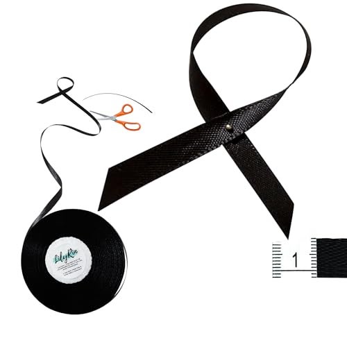 LilyRin Black Ribbon 3/8 Inch x 36 Yards Perfect for Halloween Scrapbooking Art Wreaths Corset Floral Arrangements Gift Wrapping Birthday Christmas Projects Dark Satin Ribbon DIY Crafts Party Favors - Image 4