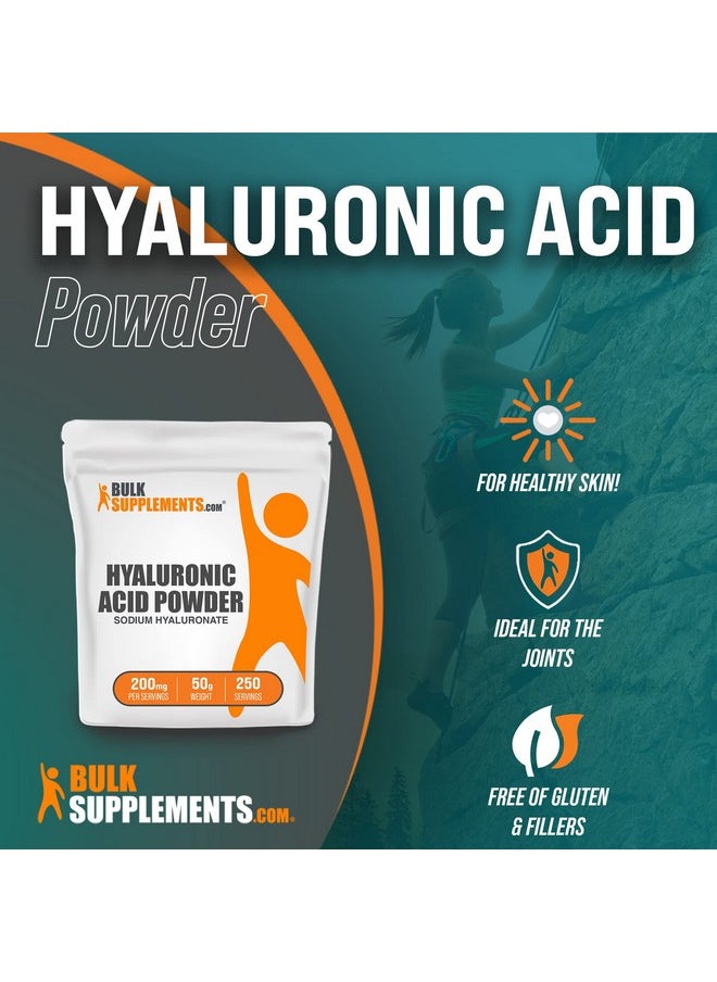 BulkSupplements - Com Hyaluronic Acid Powder Hyaluronic Acid Supplements Hyaluronic Acid 200Mg Hyaluronic Acid Food Grade 200Mg Of Pure Hyaluronic Acid Per Serving 50 Grams 18 Oz - Image 1