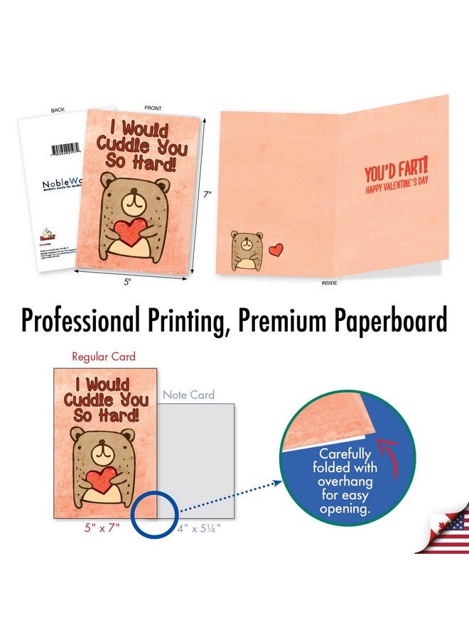 NobleWorks, Funny Card for Valentine's Day - Animal Love, Cute Valentines Card with Envelope - Cuddle You So Hard 2197 - Image 3