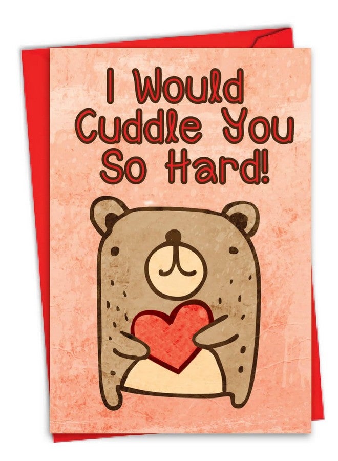 NobleWorks, Funny Card for Valentine's Day - Animal Love, Cute Valentines Card with Envelope - Cuddle You So Hard 2197 - Image 1